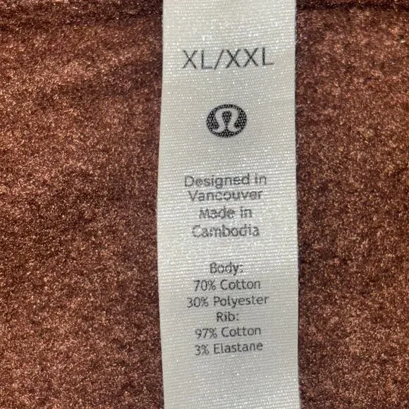 Lululemon Scuba Oversized Hoodie Women's XL/XXL Brown 1/2 Zip Cropped Active - Picture 12 of 13